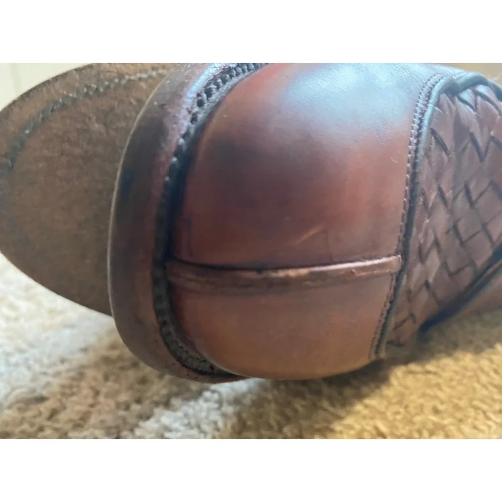 Allen Edmonds Shoes Hersey Men Leather Braided Weave 10.5 Career Event sku2